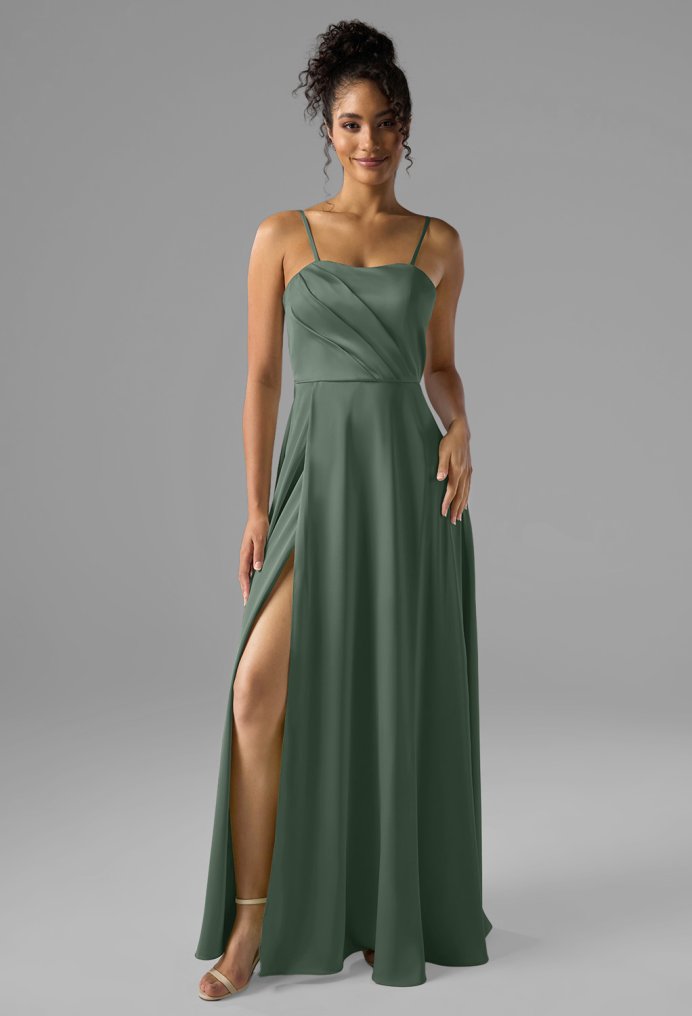 AW Rhiannon Dark Olive  Long Bridesmaid Dresses